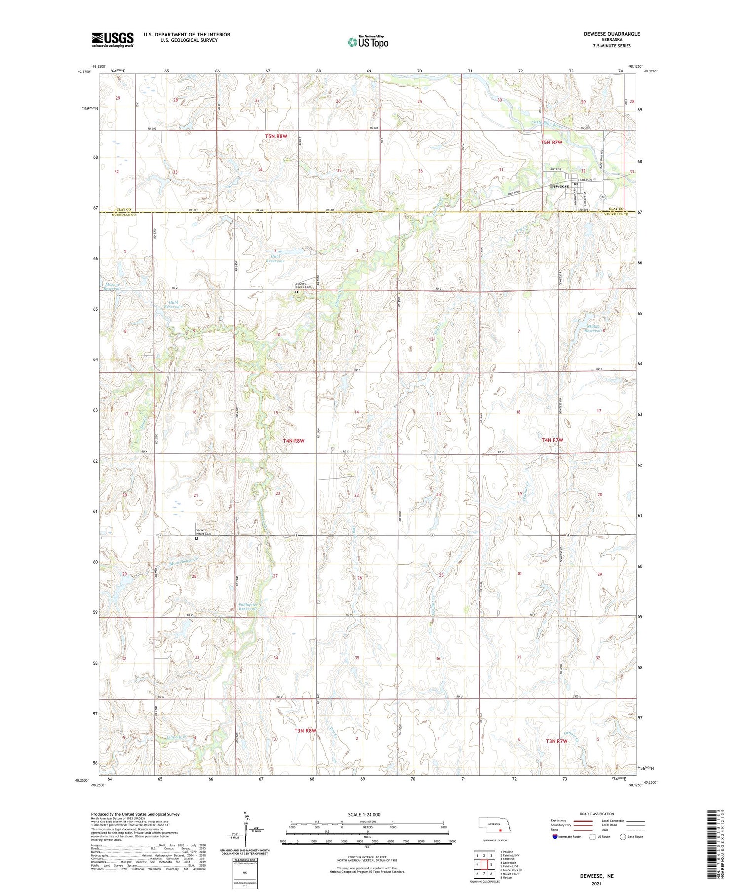 Deweese Nebraska US Topo Map Image