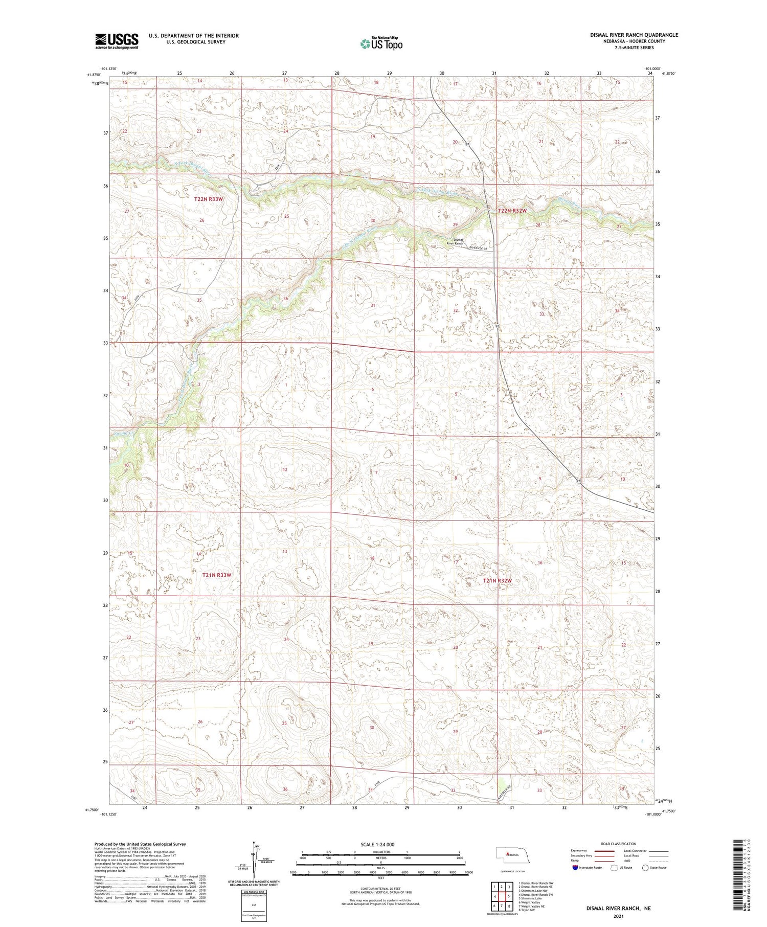 Dismal River Ranch Nebraska US Topo Map Image