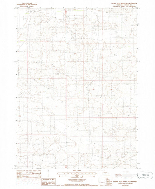Classic USGS Dismal River Ranch NE Nebraska 7.5'x7.5' Topo Map Image