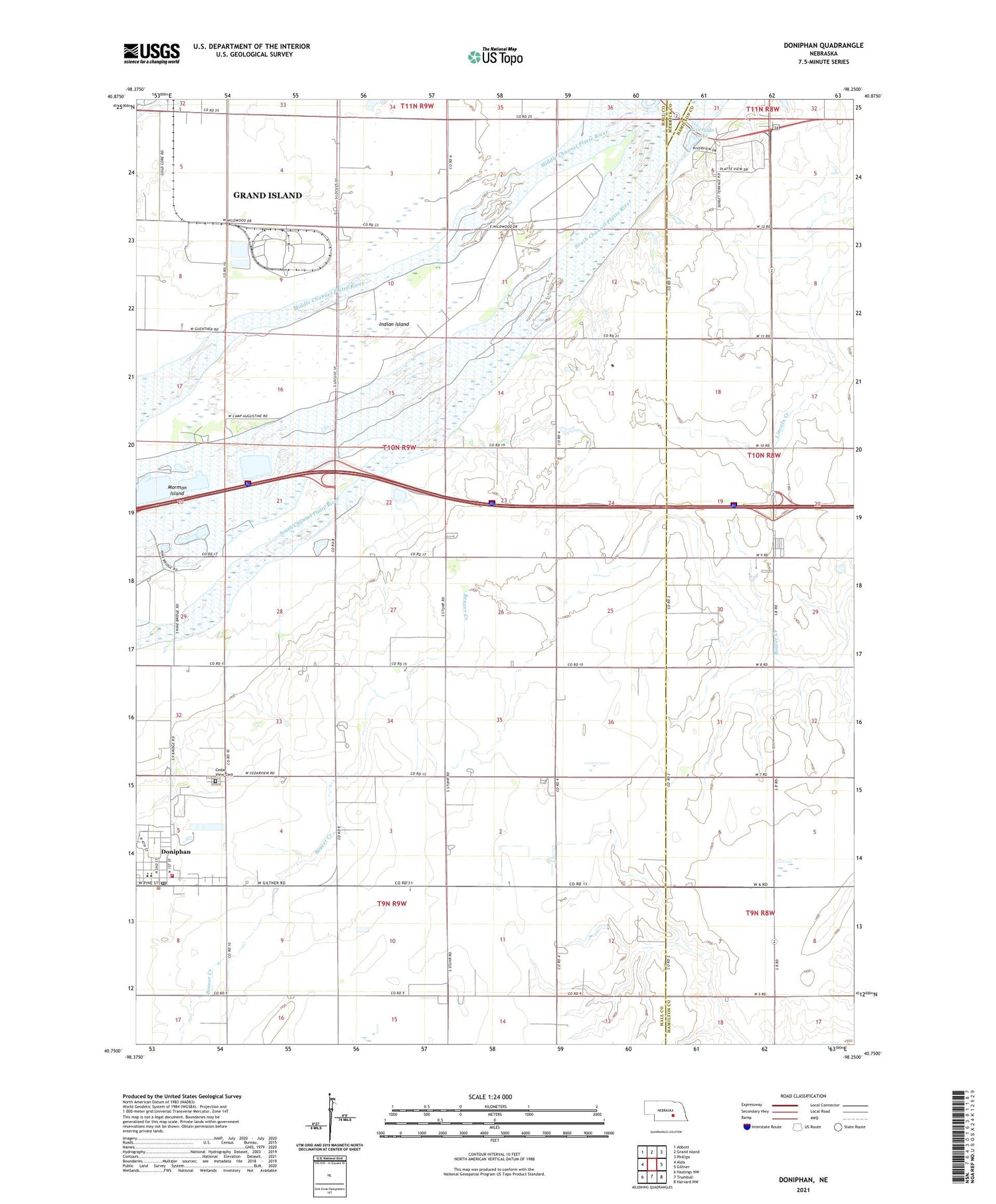 Doniphan Nebraska US Topo Map Image