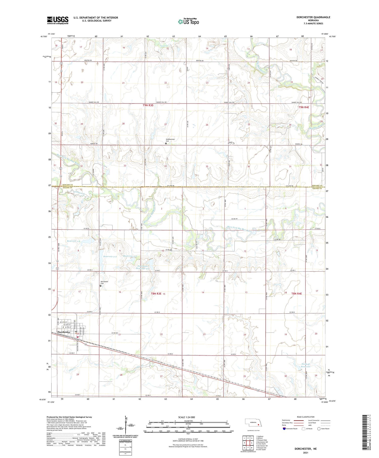 Dorchester Nebraska US Topo Map Image