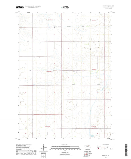 Dorsey SW Nebraska US Topo Map Image
