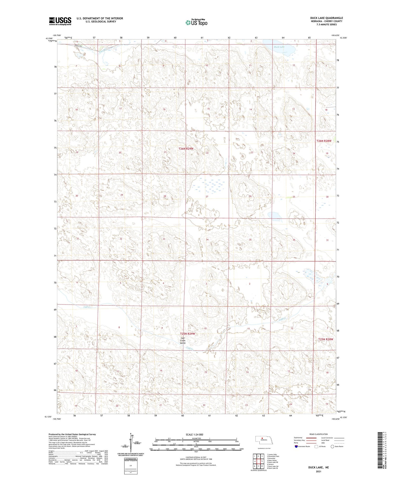 Duck Lake Nebraska US Topo Map Image