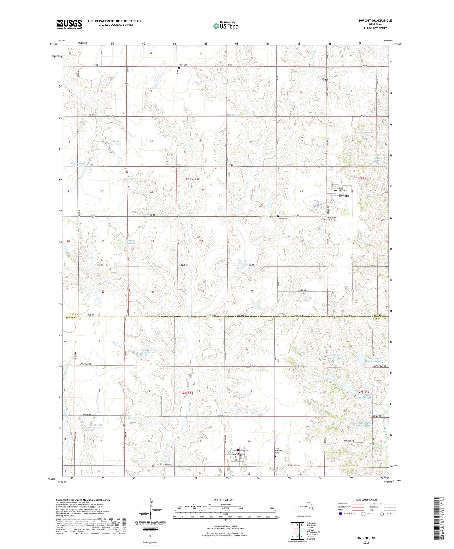 Dwight Nebraska US Topo Map Image