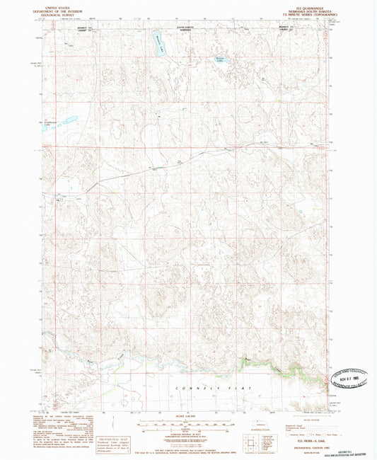 Classic USGS Eli Nebraska 7.5'x7.5' Topo Map Image
