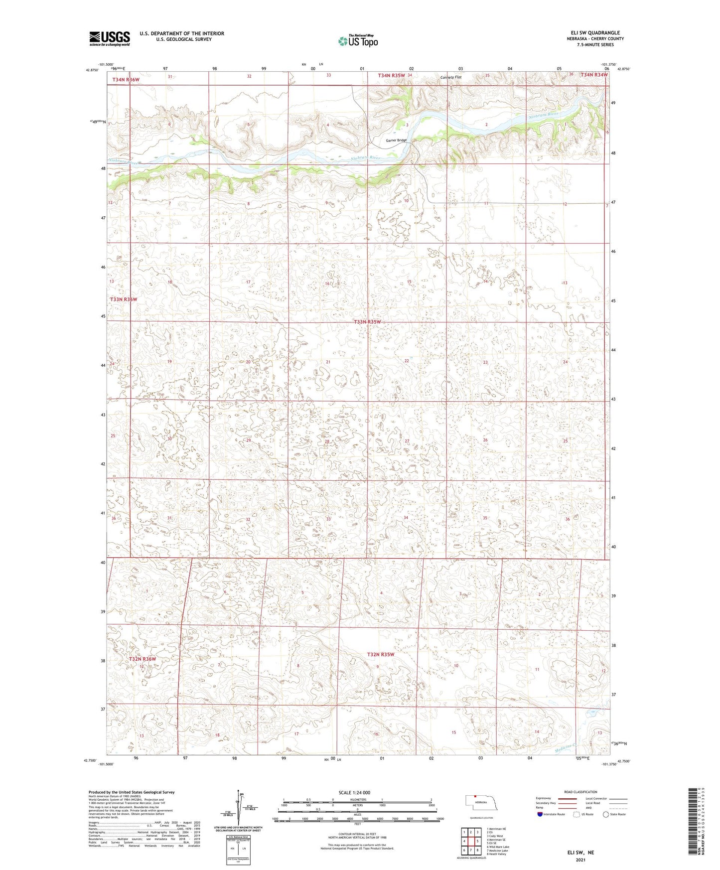 Eli SW Nebraska US Topo Map Image