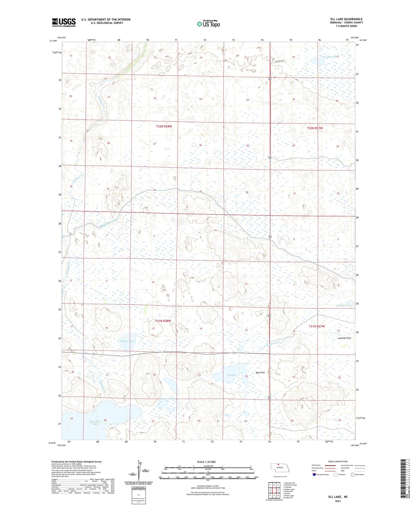 Ell Lake Nebraska US Topo Map Image