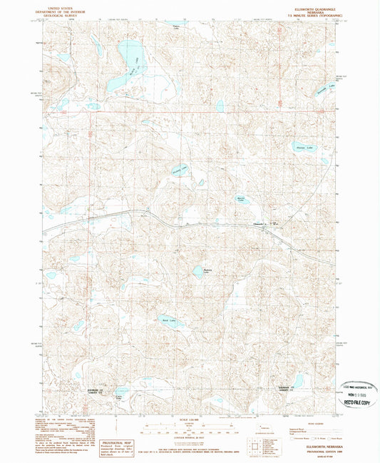 Classic USGS Ellsworth Nebraska 7.5'x7.5' Topo Map Image