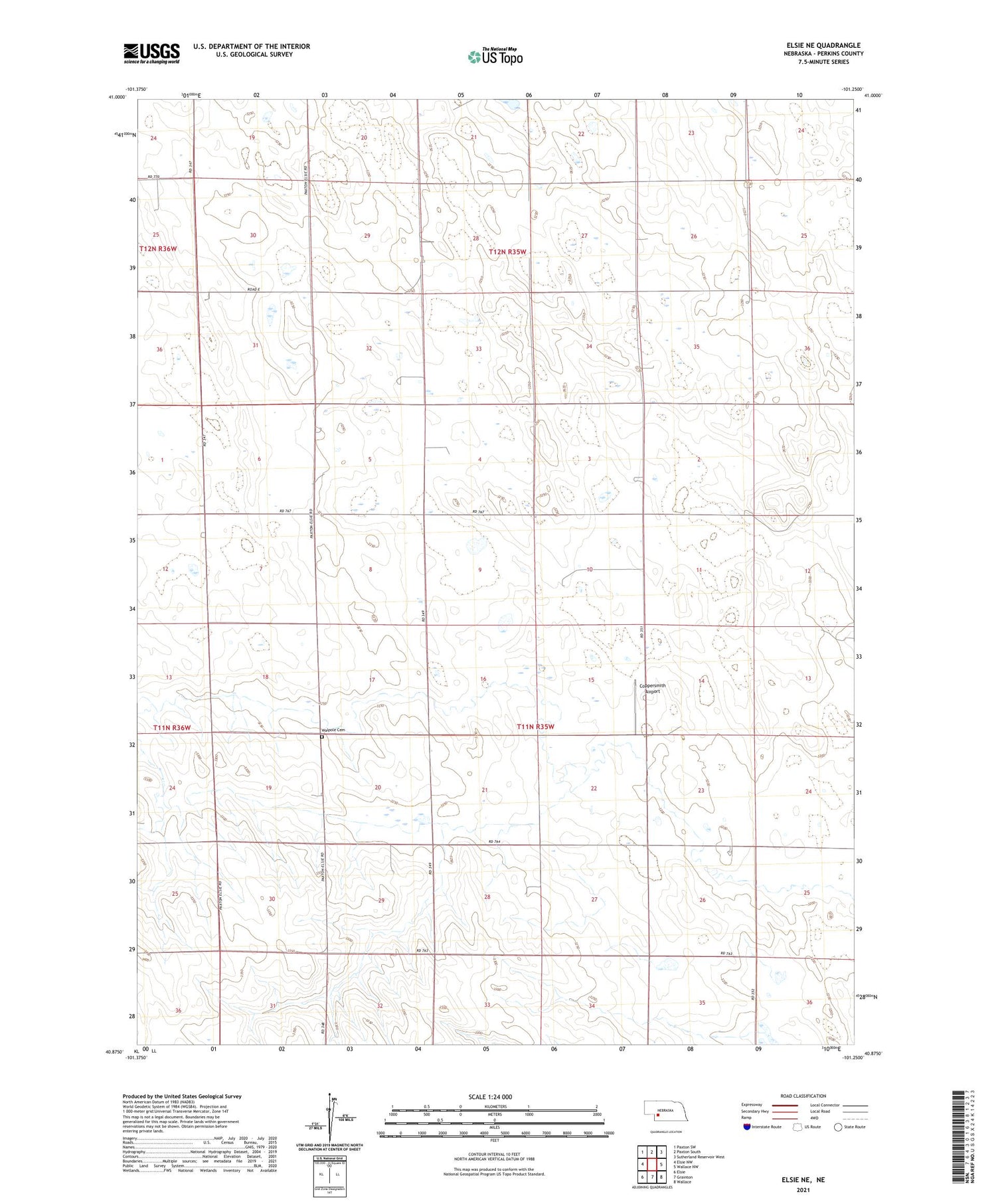 Elsie NE Nebraska US Topo Map Image