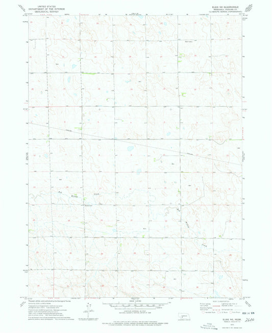 Classic USGS Elsie NE Nebraska 7.5'x7.5' Topo Map Image