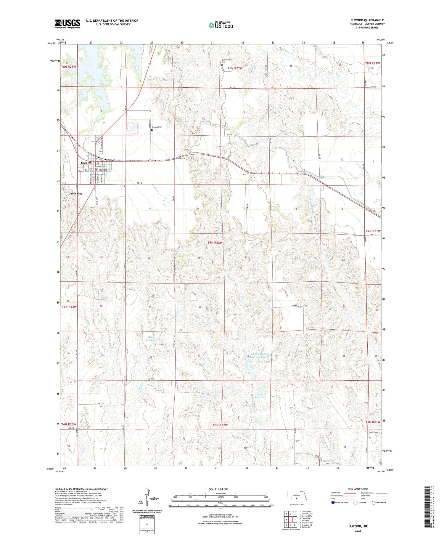 Elwood Nebraska US Topo Map Image