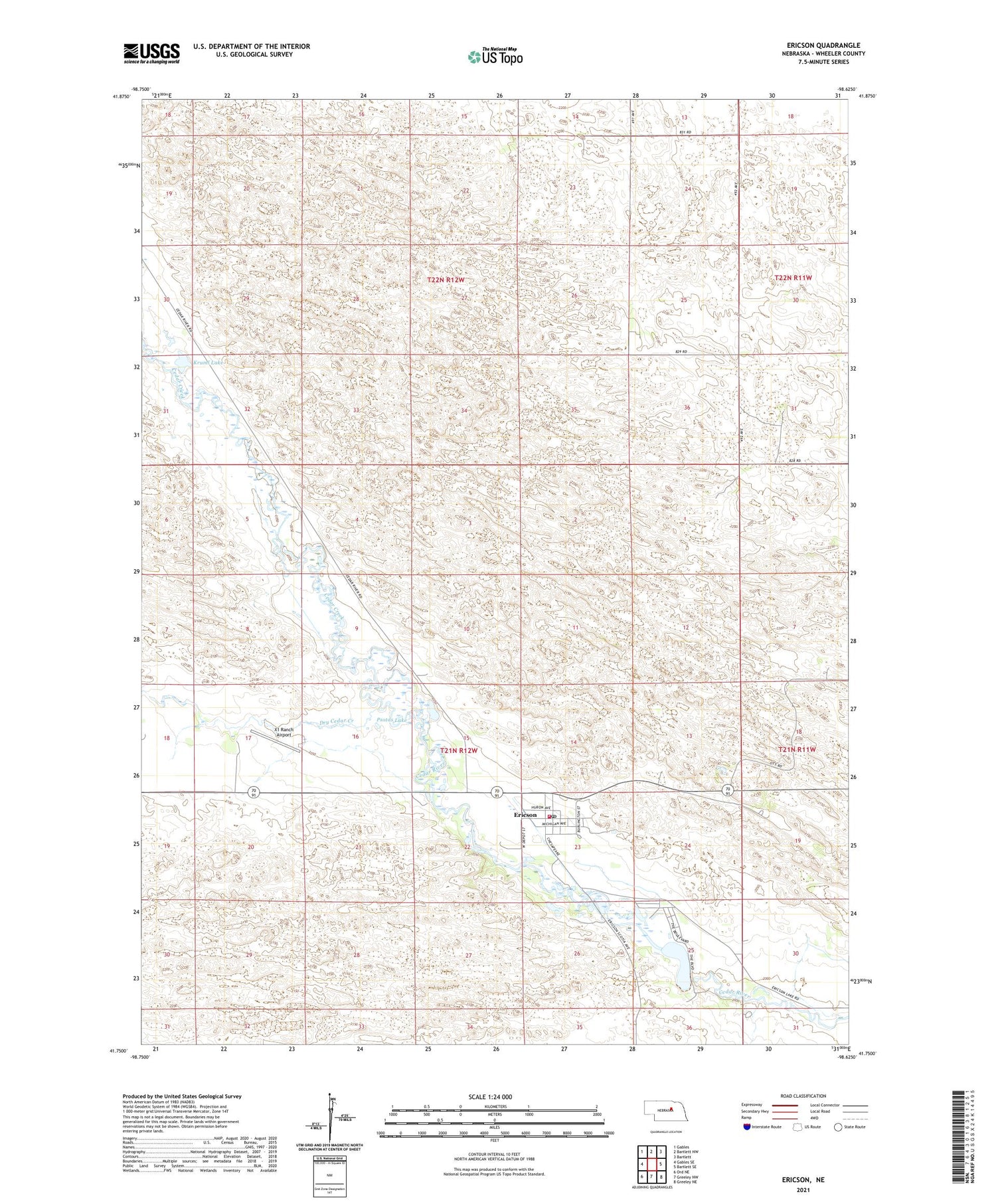 Ericson Nebraska US Topo Map Image