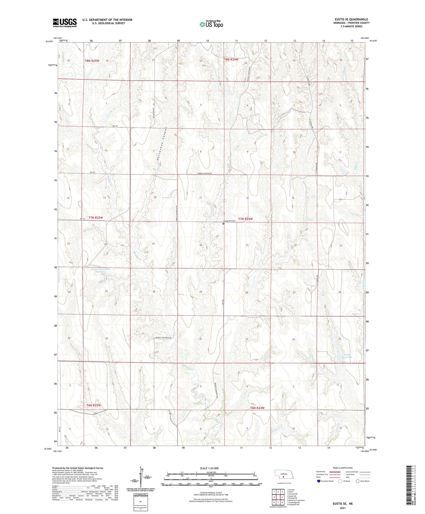Eustis SE Nebraska US Topo Map Image
