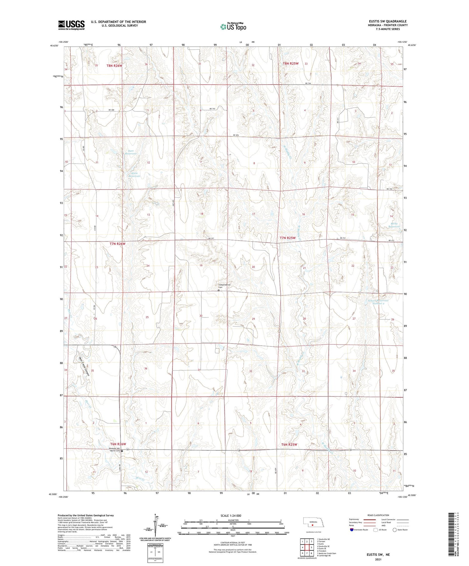 Eustis SW Nebraska US Topo Map Image