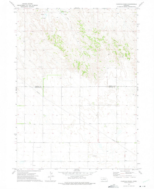 Classic USGS Fairchild Ranch Nebraska 7.5'x7.5' Topo Map Image