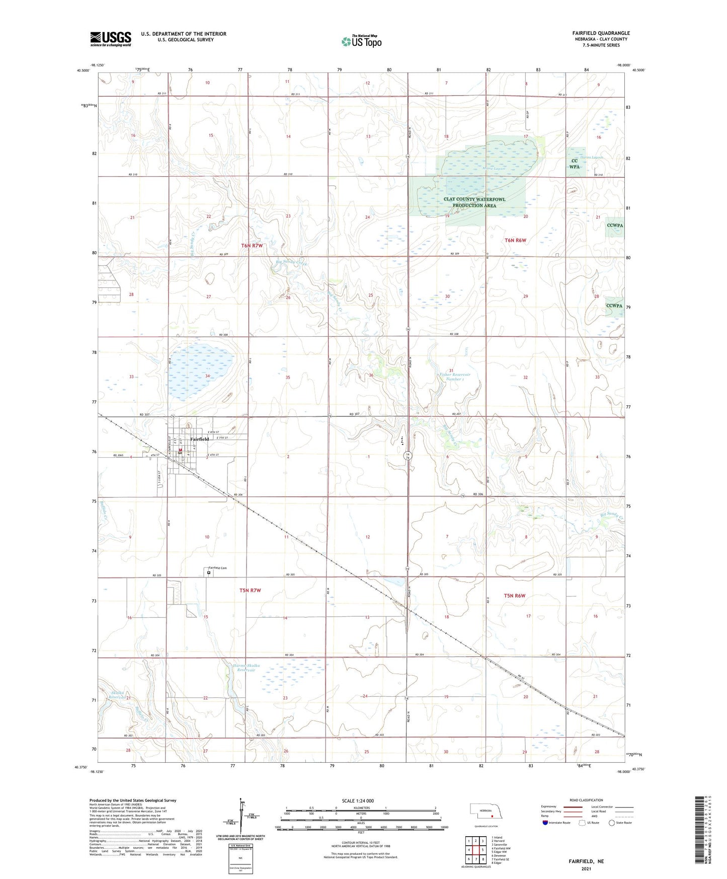 Fairfield Nebraska US Topo Map Image