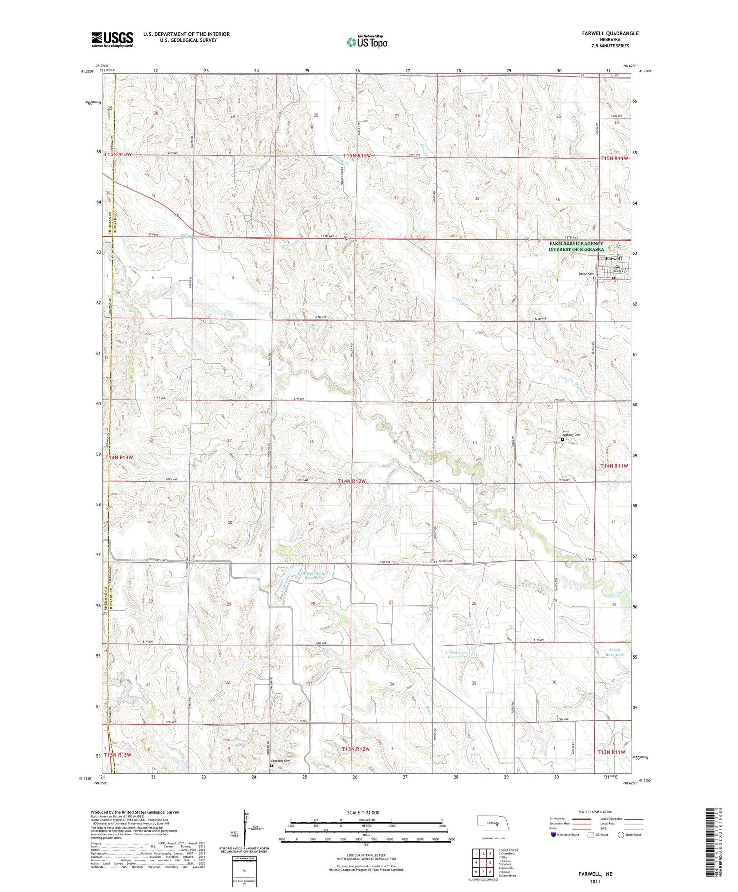 Farwell Nebraska US Topo Map Image