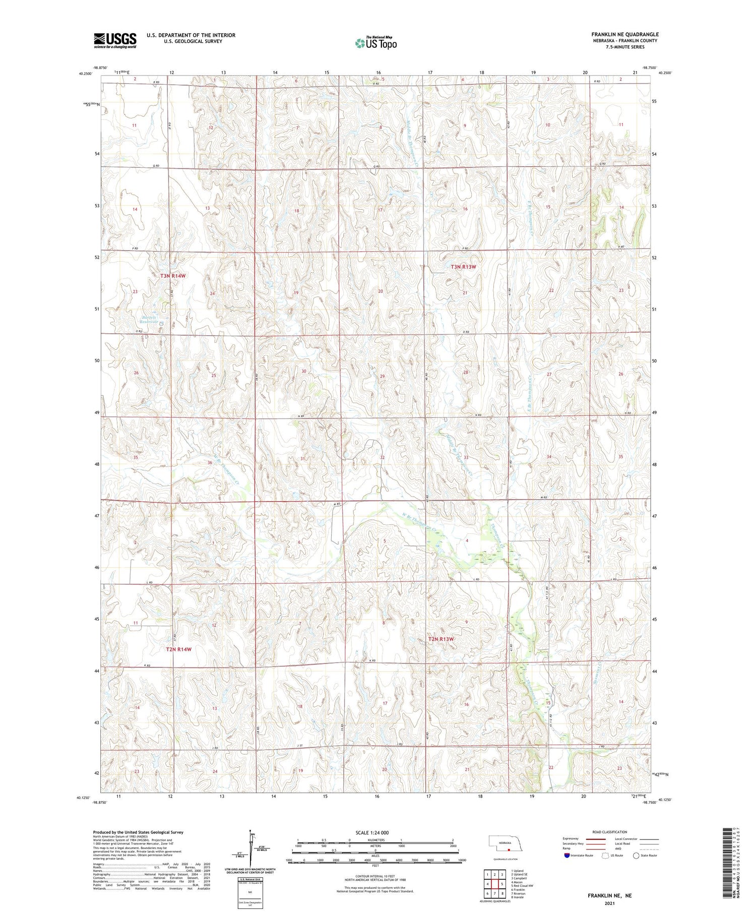 Franklin NE Nebraska US Topo Map Image