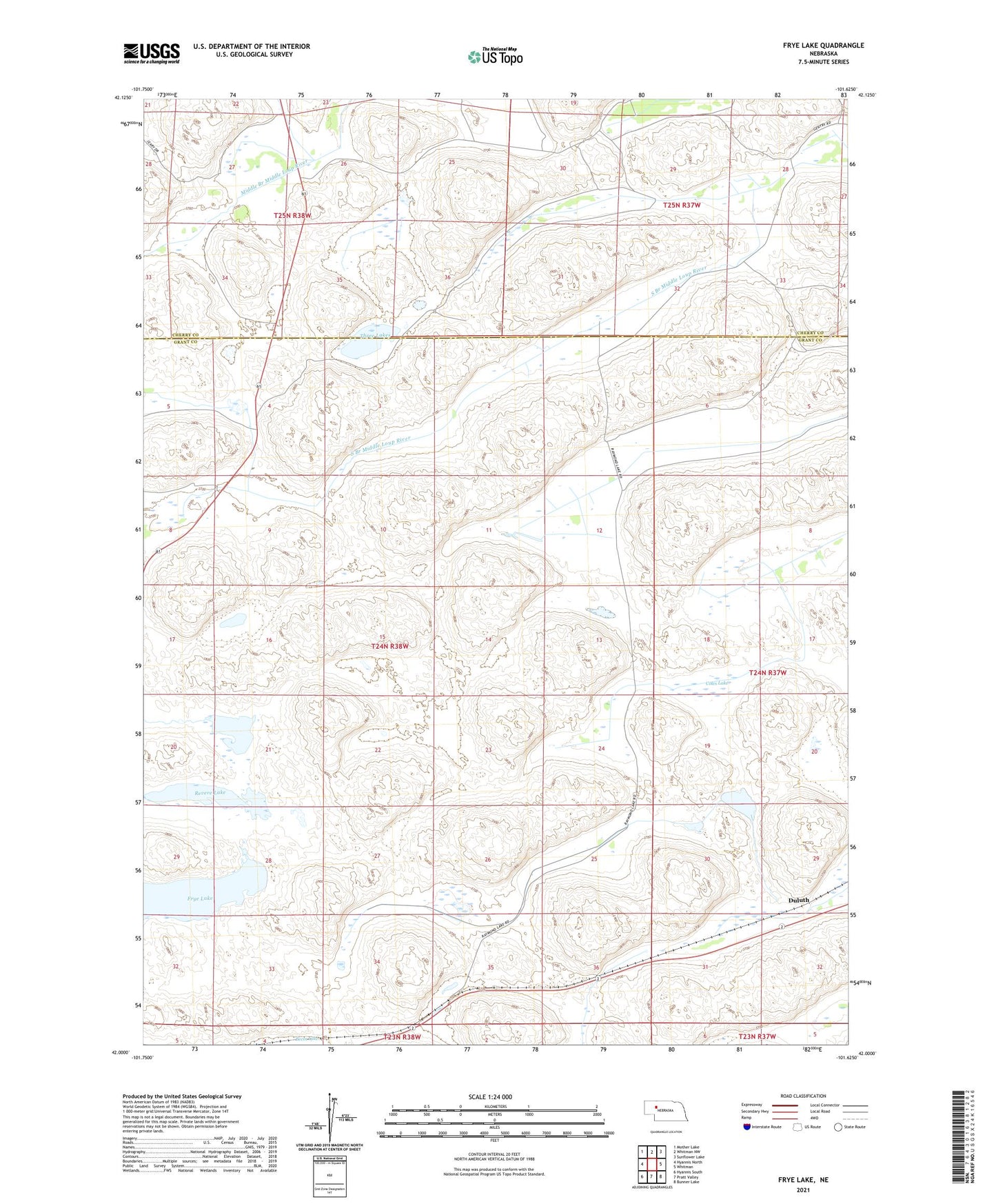 Frye Lake Nebraska US Topo Map Image