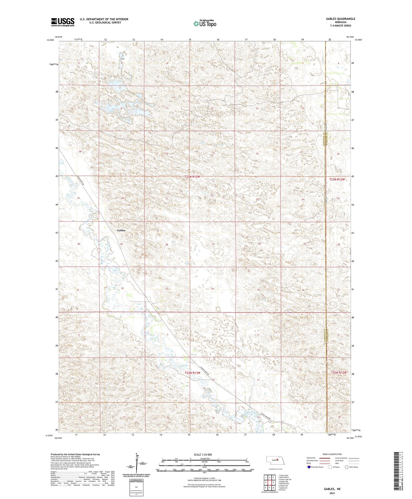 Gables Nebraska US Topo Map Image