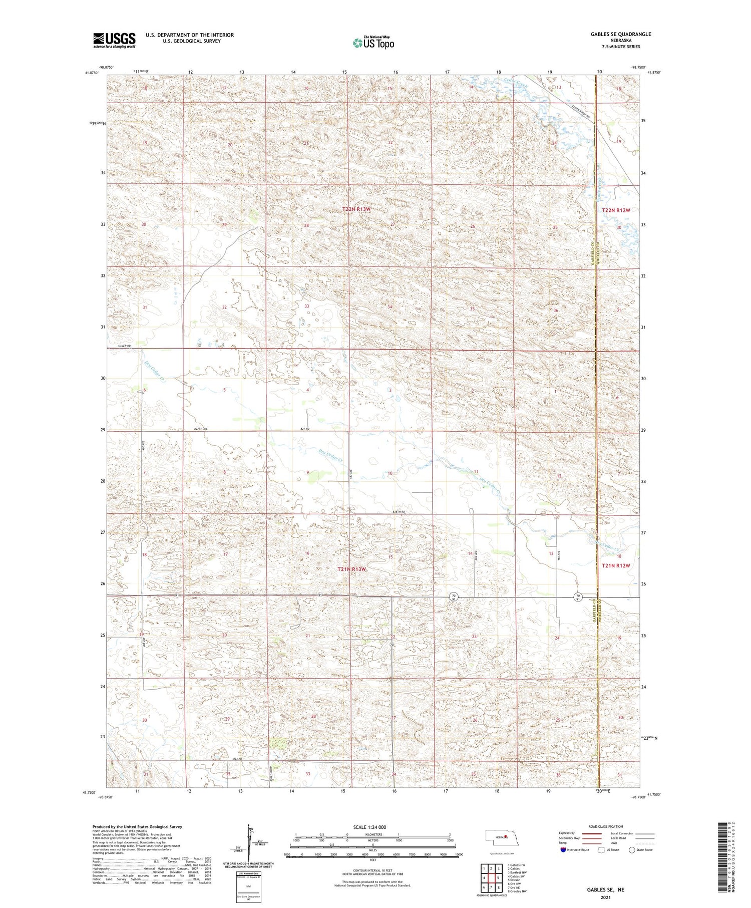 Gables SE Nebraska US Topo Map Image