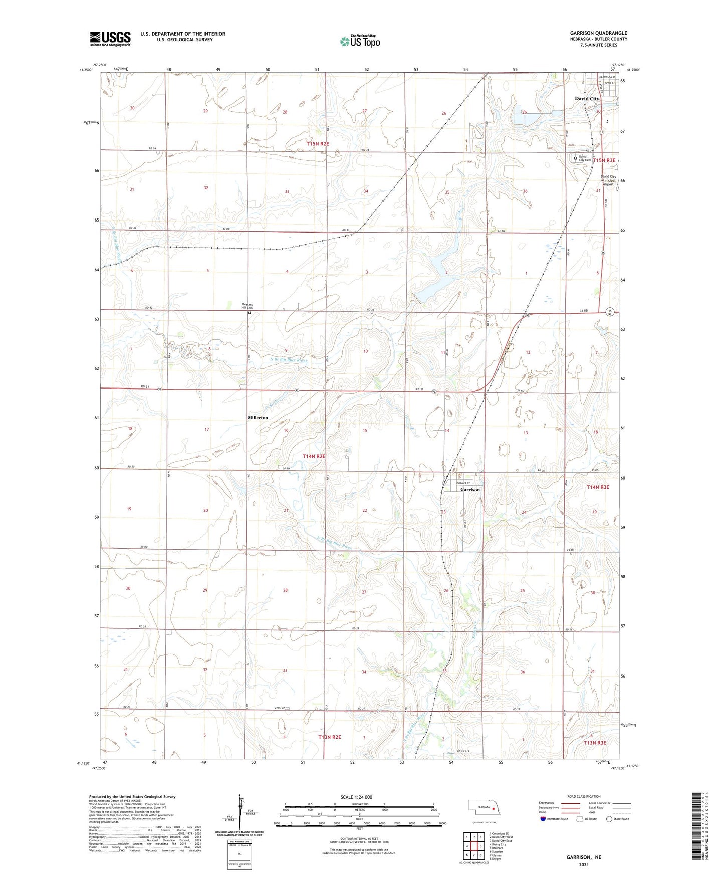 Garrison Nebraska US Topo Map Image