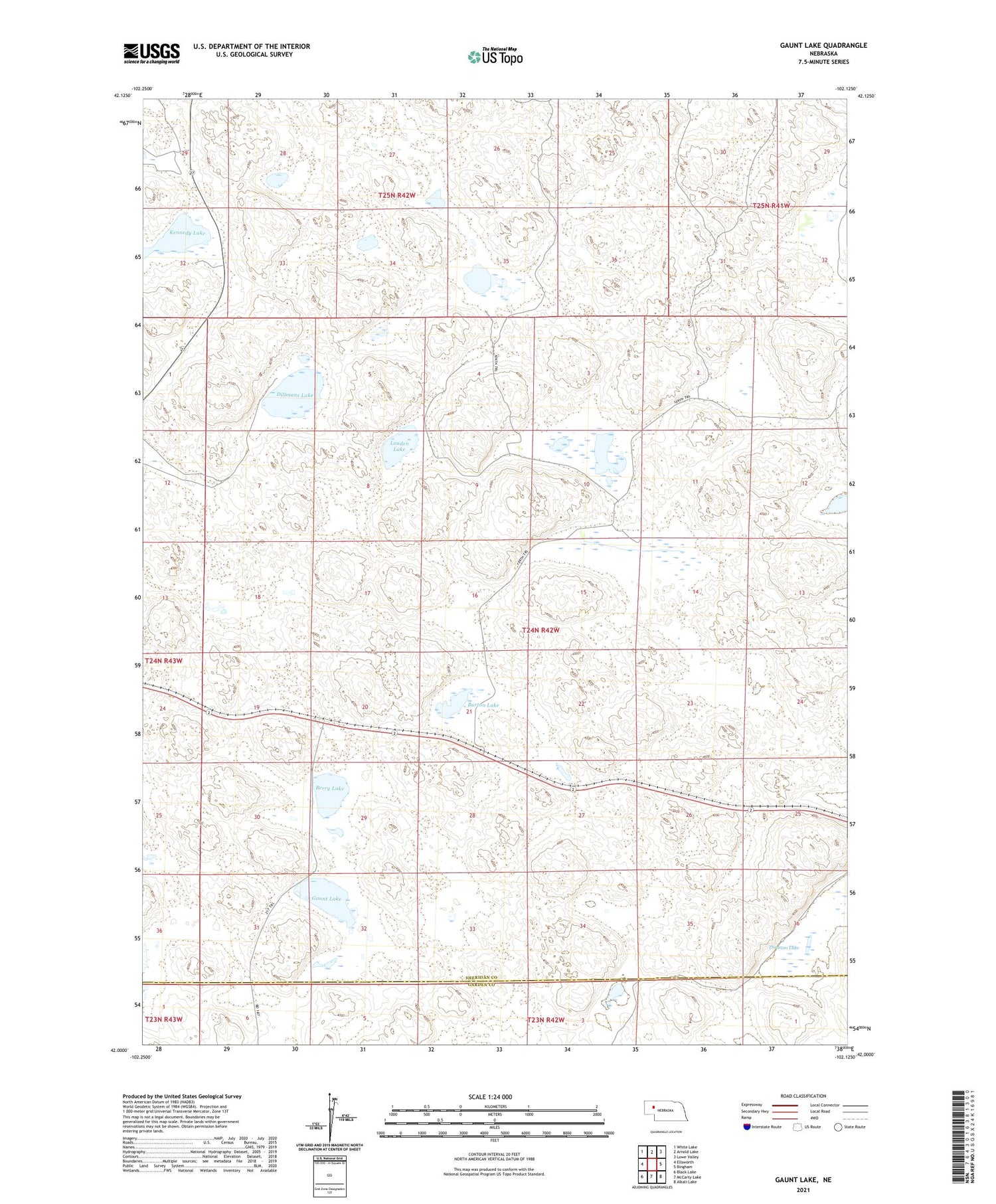 Gaunt Lake Nebraska US Topo Map Image