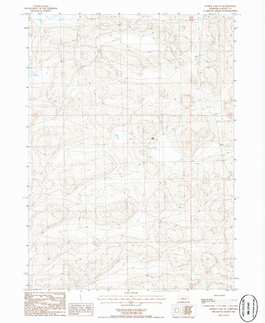 Classic USGS George Lake SE Nebraska 7.5'x7.5' Topo Map Image