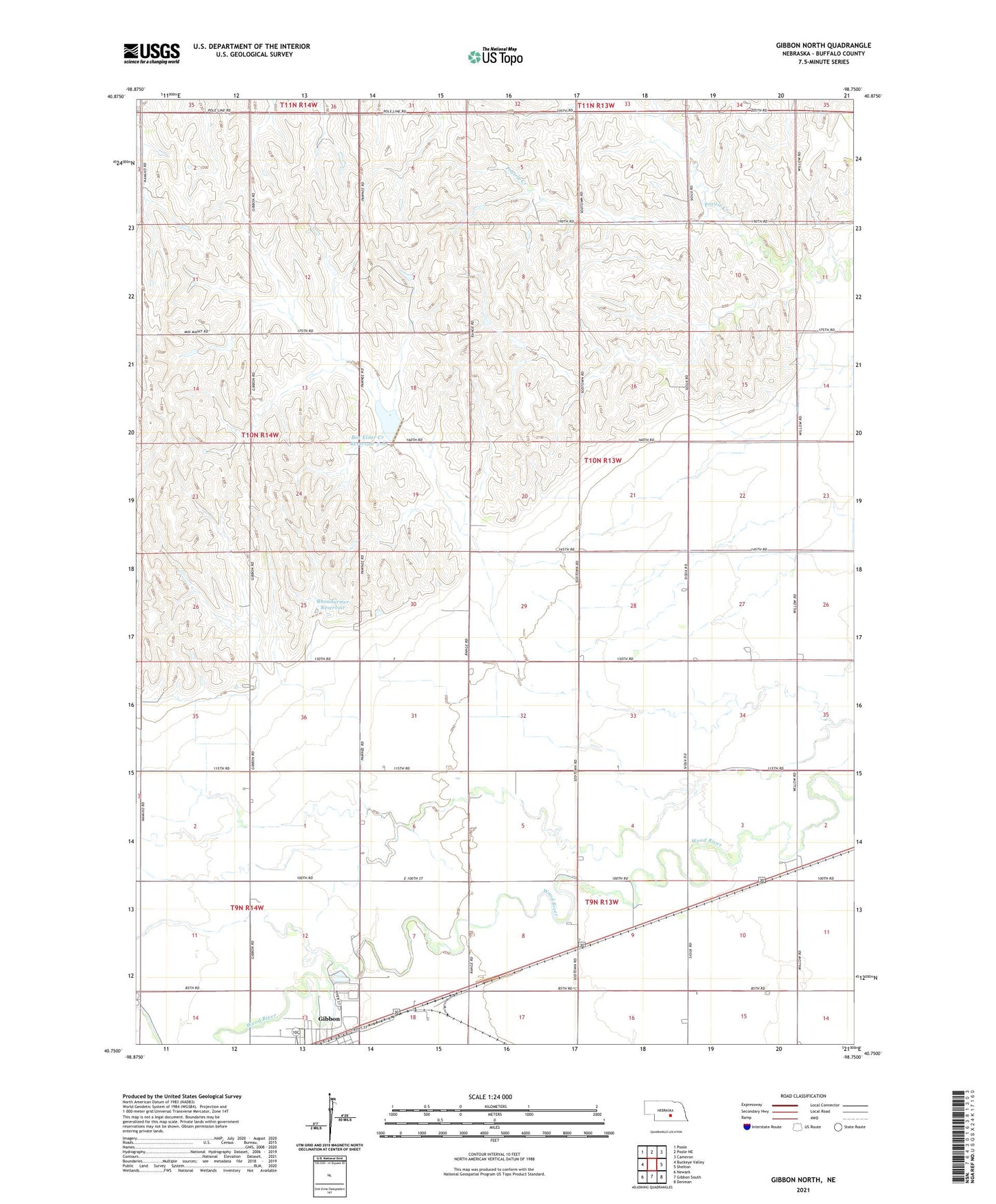 Gibbon North Nebraska US Topo Map Image