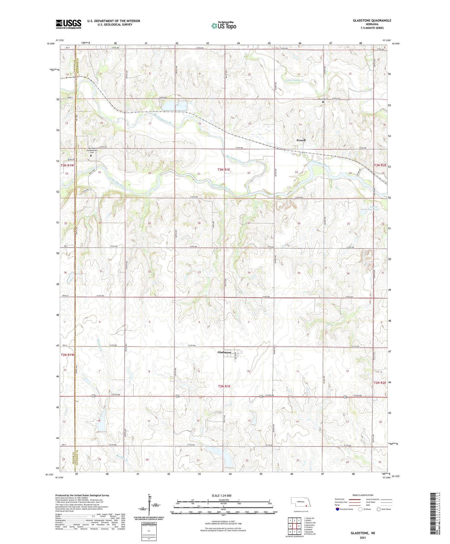Gladstone Nebraska US Topo Map Image