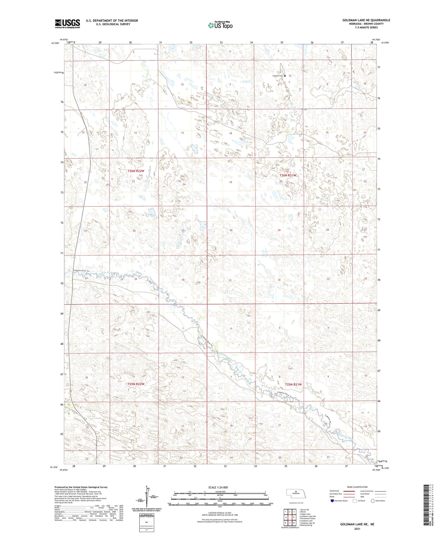 Goldman Lake NE Nebraska US Topo Map Image