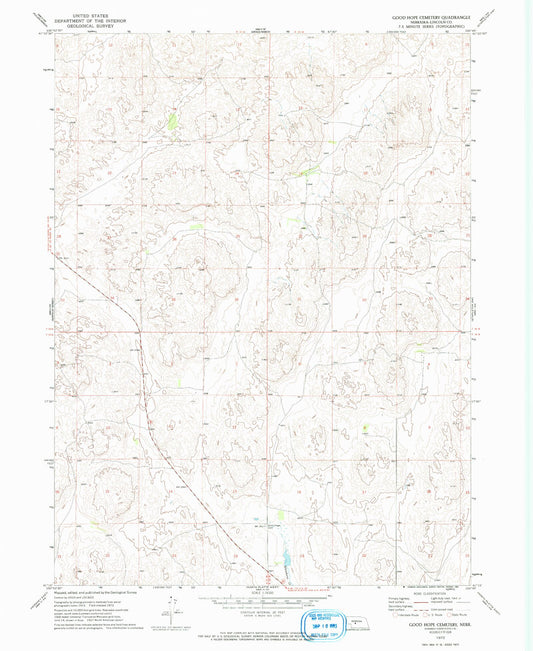 Classic USGS Good Hope Cemetery Nebraska 7.5'x7.5' Topo Map Image