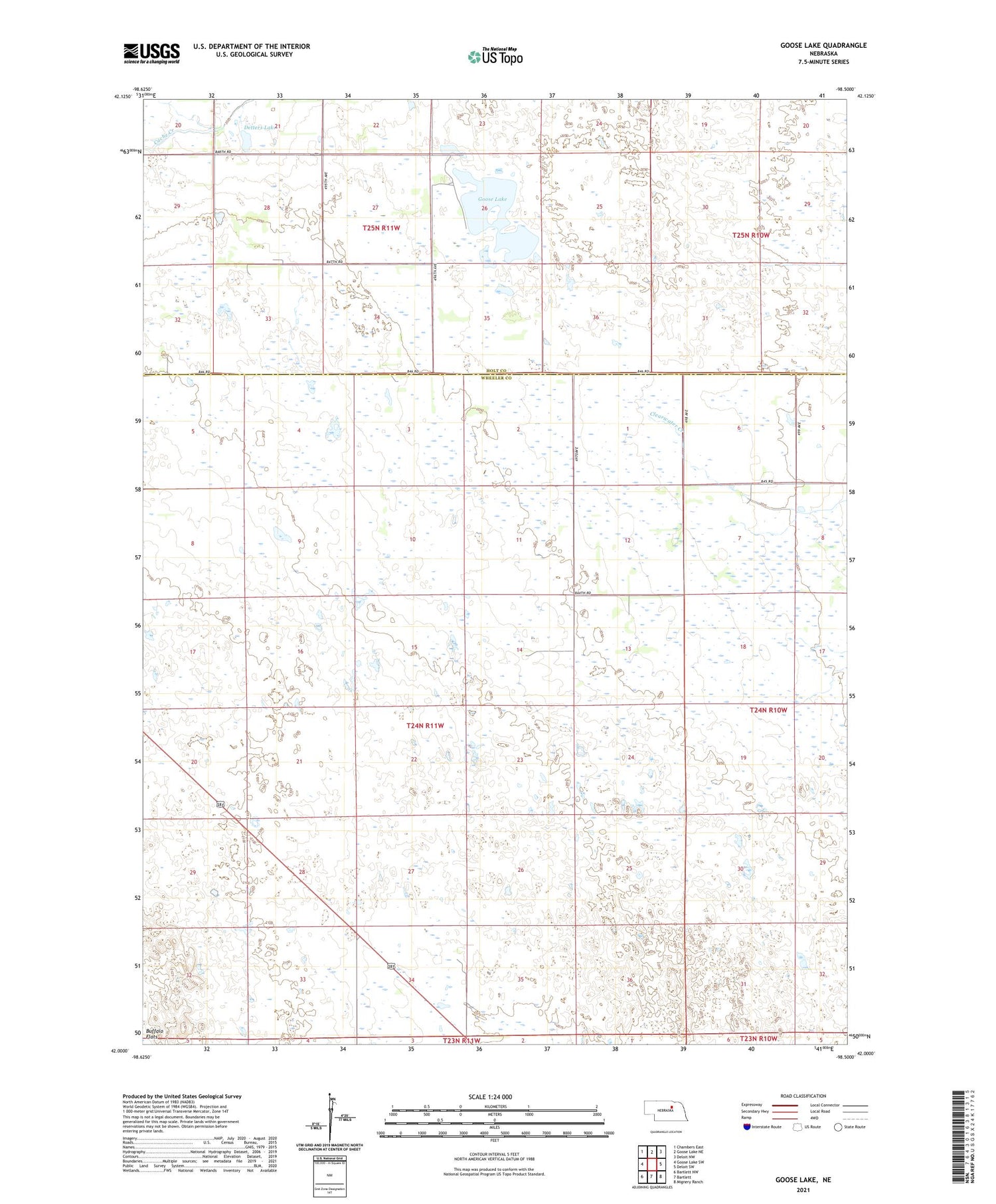 Goose Lake Nebraska US Topo Map Image