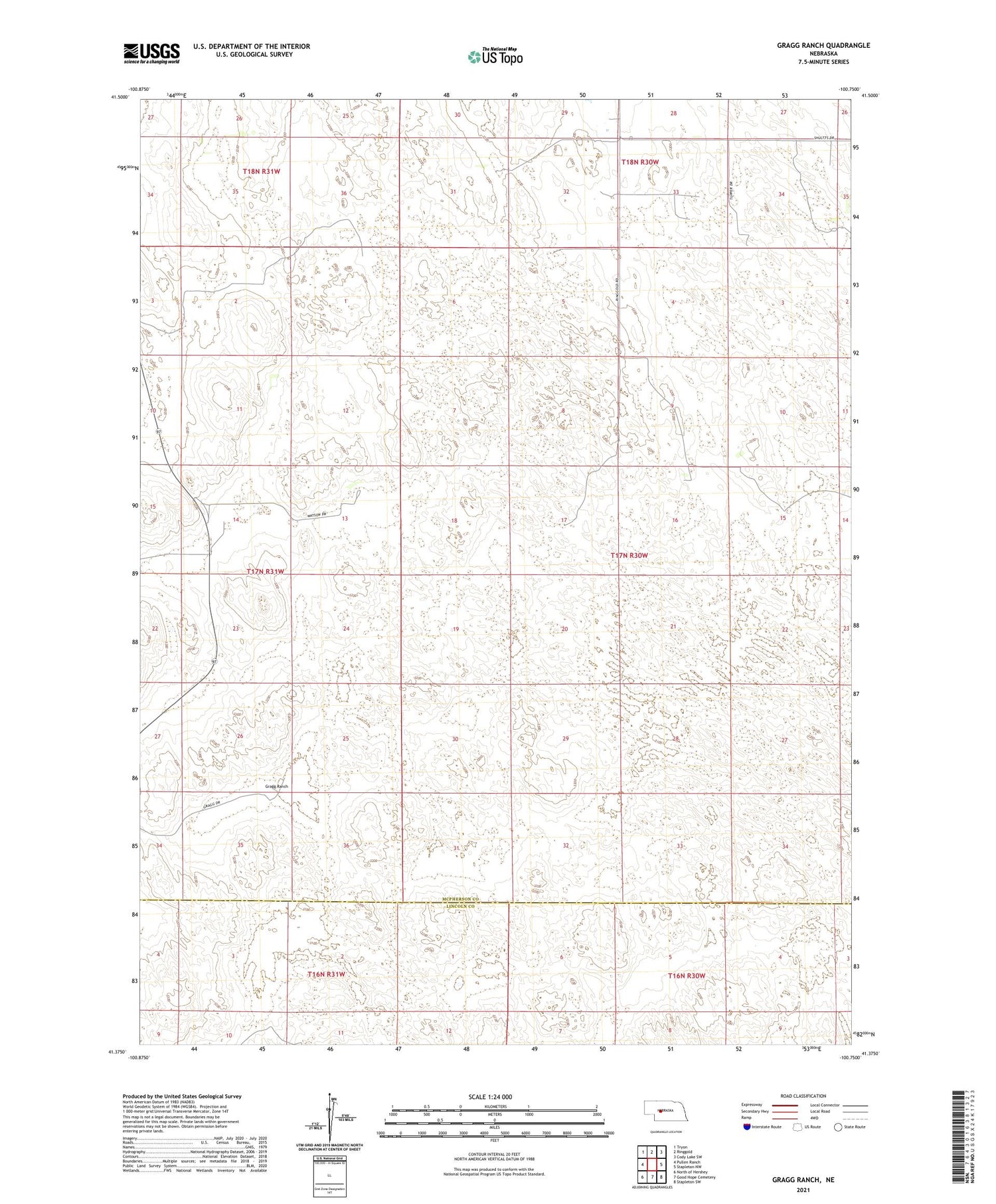 Gragg Ranch Nebraska US Topo Map Image