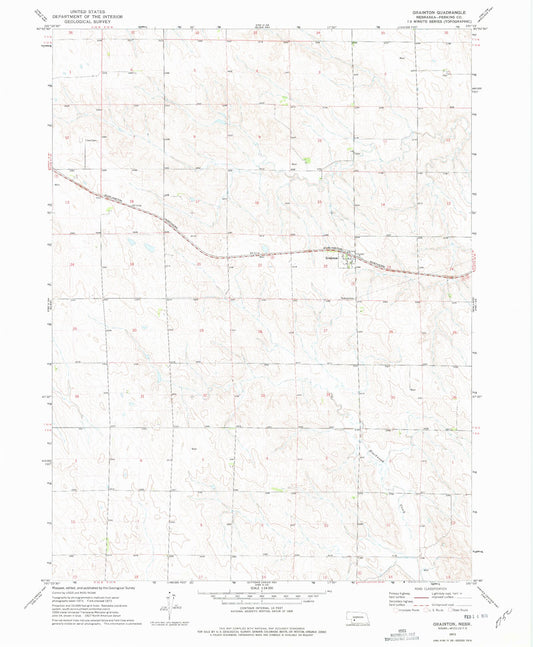 Classic USGS Grainton Nebraska 7.5'x7.5' Topo Map Image