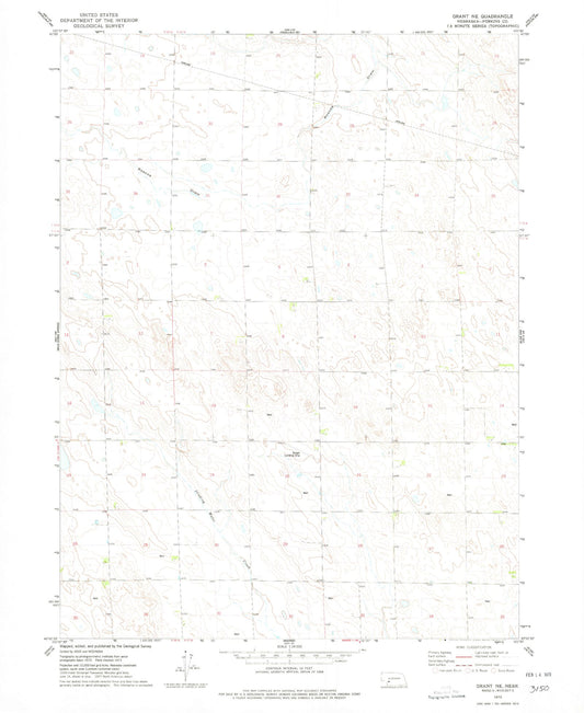 Classic USGS Grant NE Nebraska 7.5'x7.5' Topo Map Image