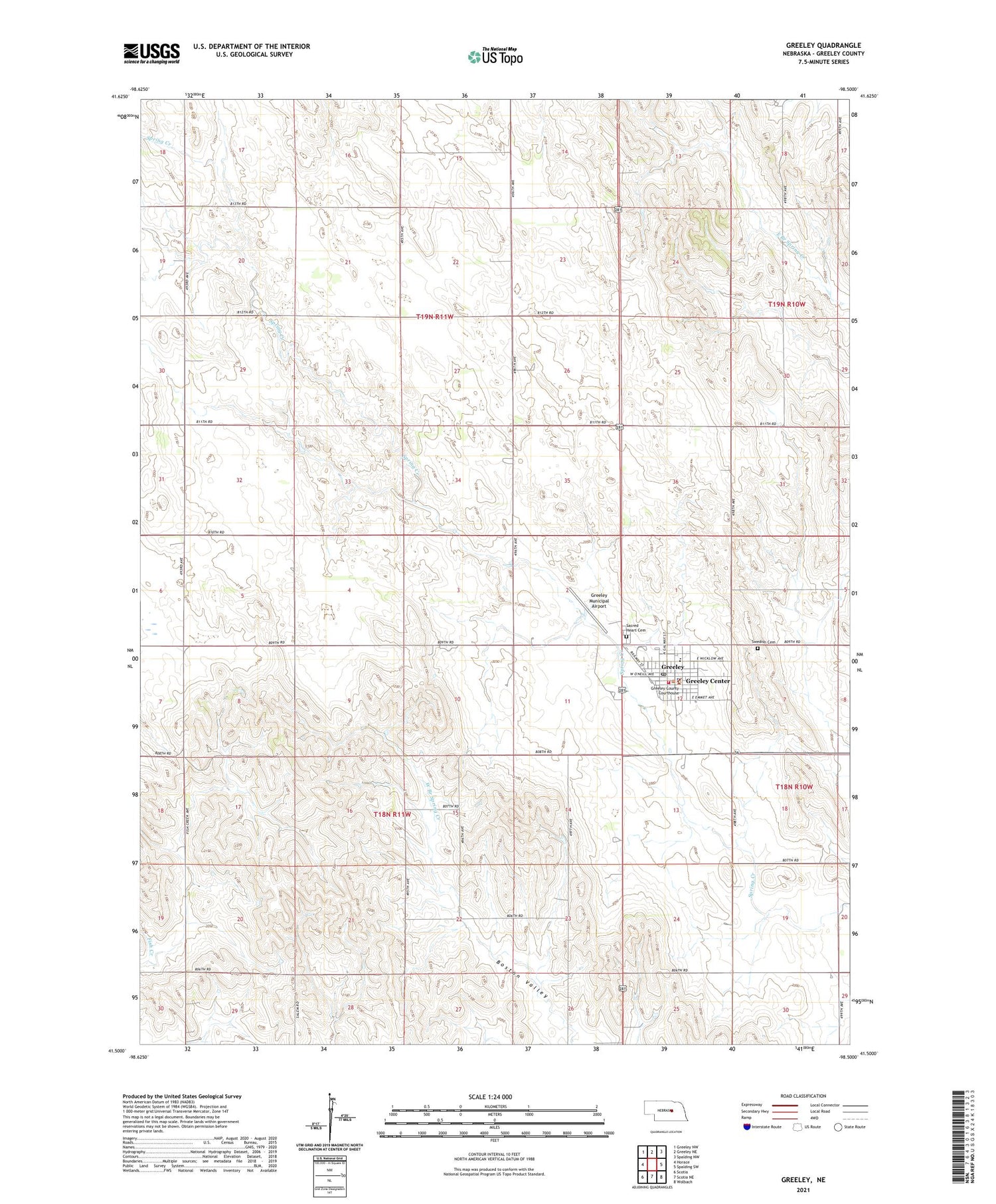 Greeley Nebraska US Topo Map Image
