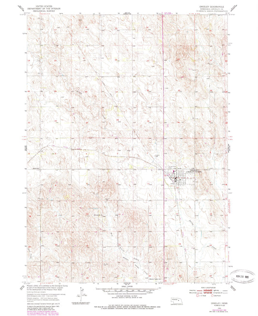 Classic USGS Greeley Nebraska 7.5'x7.5' Topo Map Image