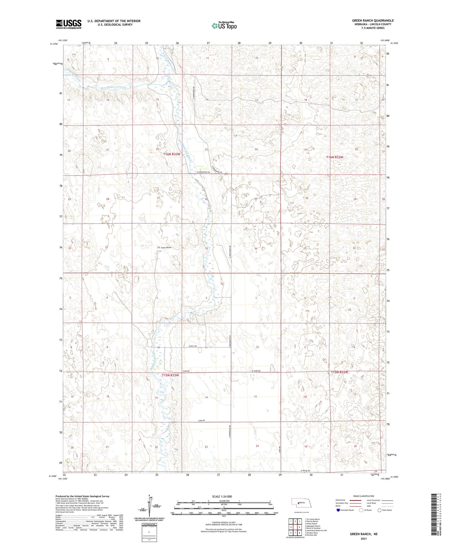 Green Ranch Nebraska US Topo Map Image