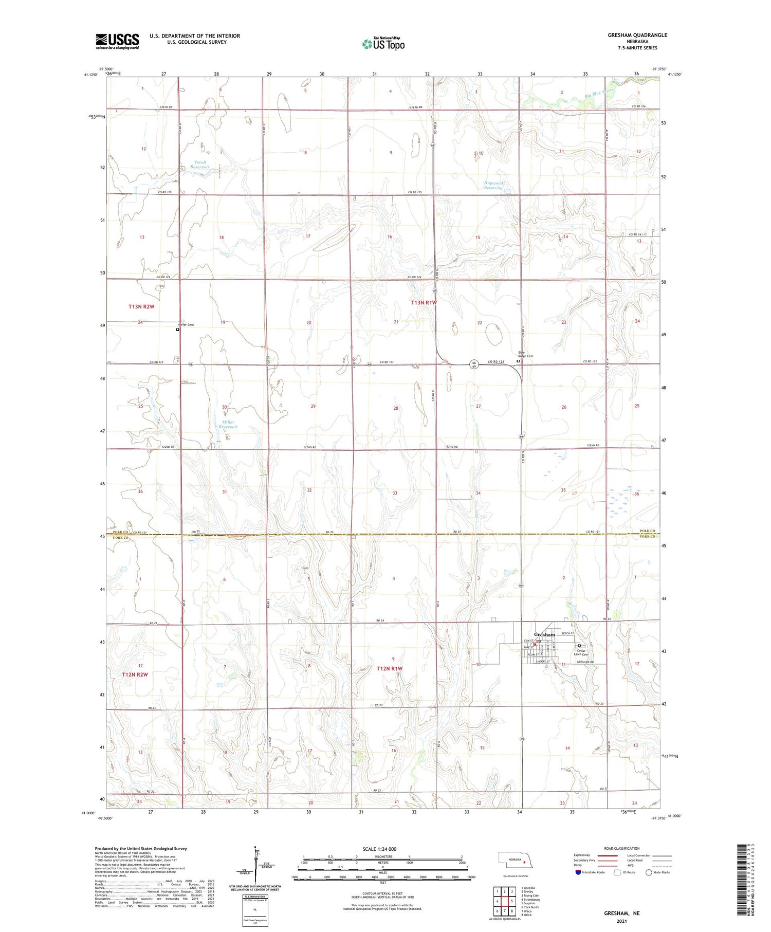 Gresham Nebraska US Topo Map Image