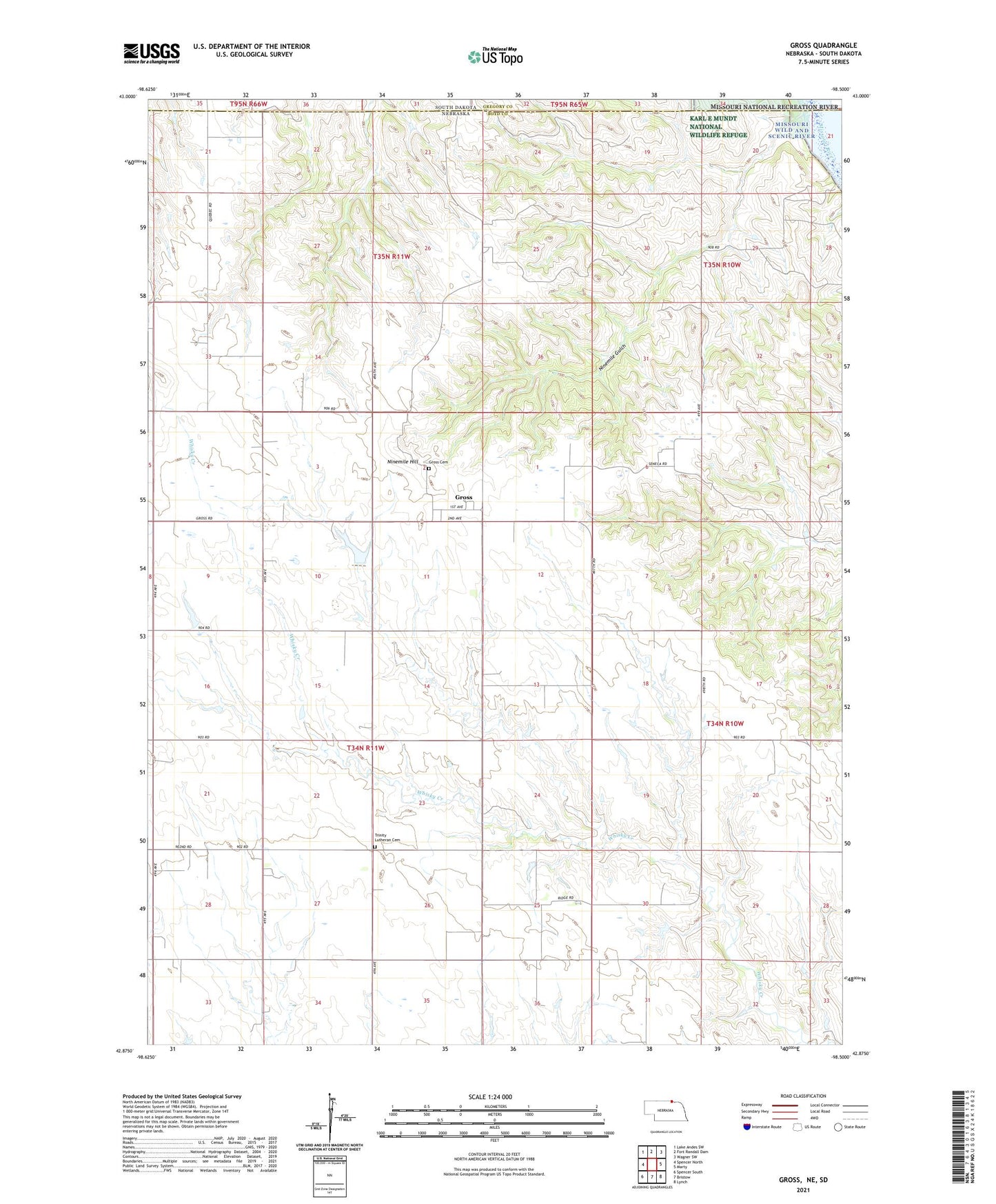 Gross Nebraska US Topo Map Image