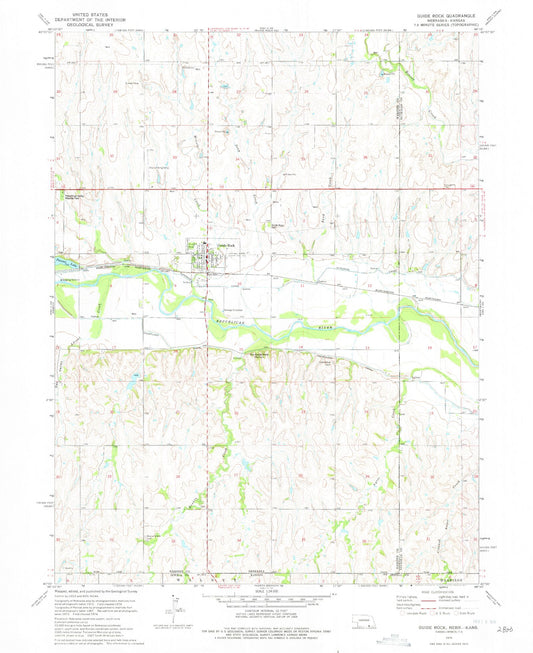 Classic USGS Guide Rock Nebraska 7.5'x7.5' Topo Map Image