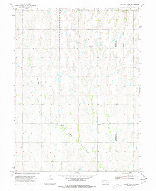Classic USGS Guide Rock NE Nebraska 7.5'x7.5' Topo Map Image