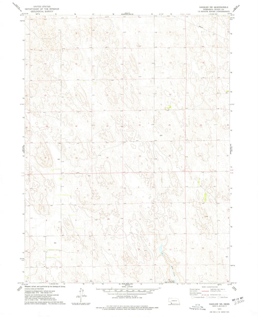 Classic USGS Haigler NE Nebraska 7.5'x7.5' Topo Map Image