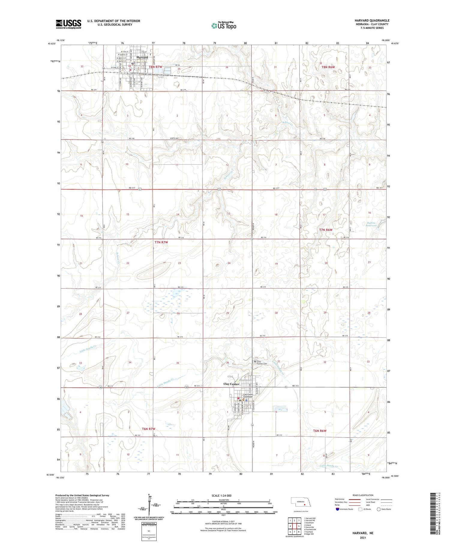 Harvard Nebraska US Topo Map Image