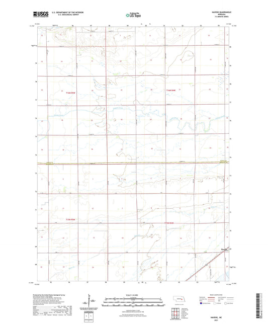 Havens Nebraska US Topo Map Image