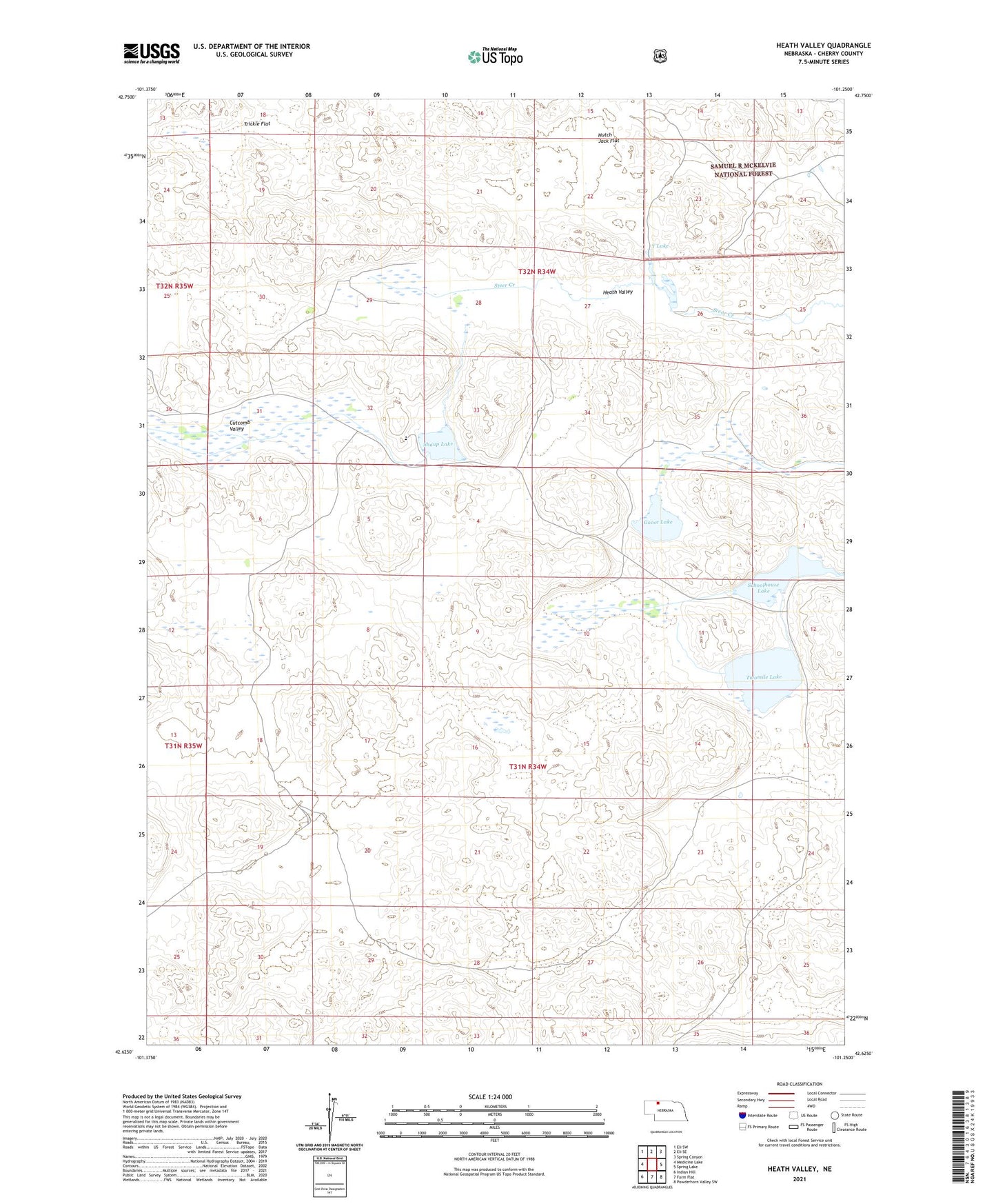 Heath Valley Nebraska US Topo Map Image