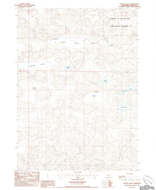 Classic USGS Heath Valley Nebraska 7.5'x7.5' Topo Map Image