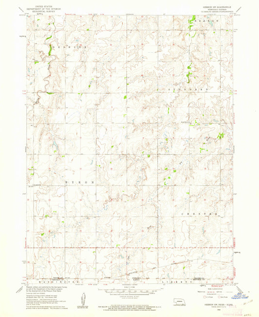 Classic USGS Hebron SW Nebraska 7.5'x7.5' Topo Map Image