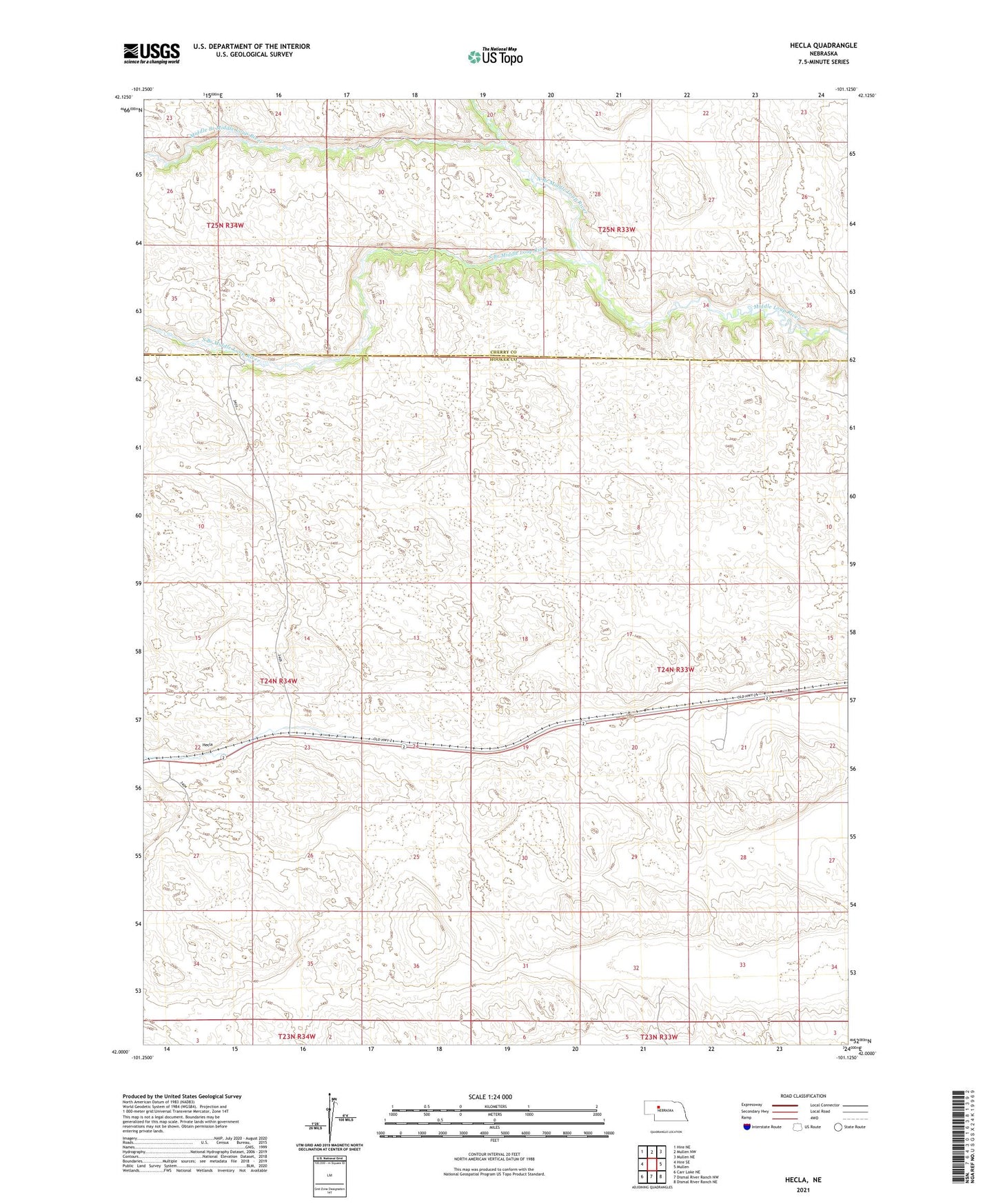 Hecla Nebraska US Topo Map Image